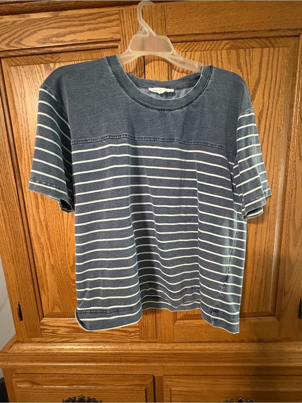 Jane and Delancey Navy and White Striped Short-Sleeve Tee M